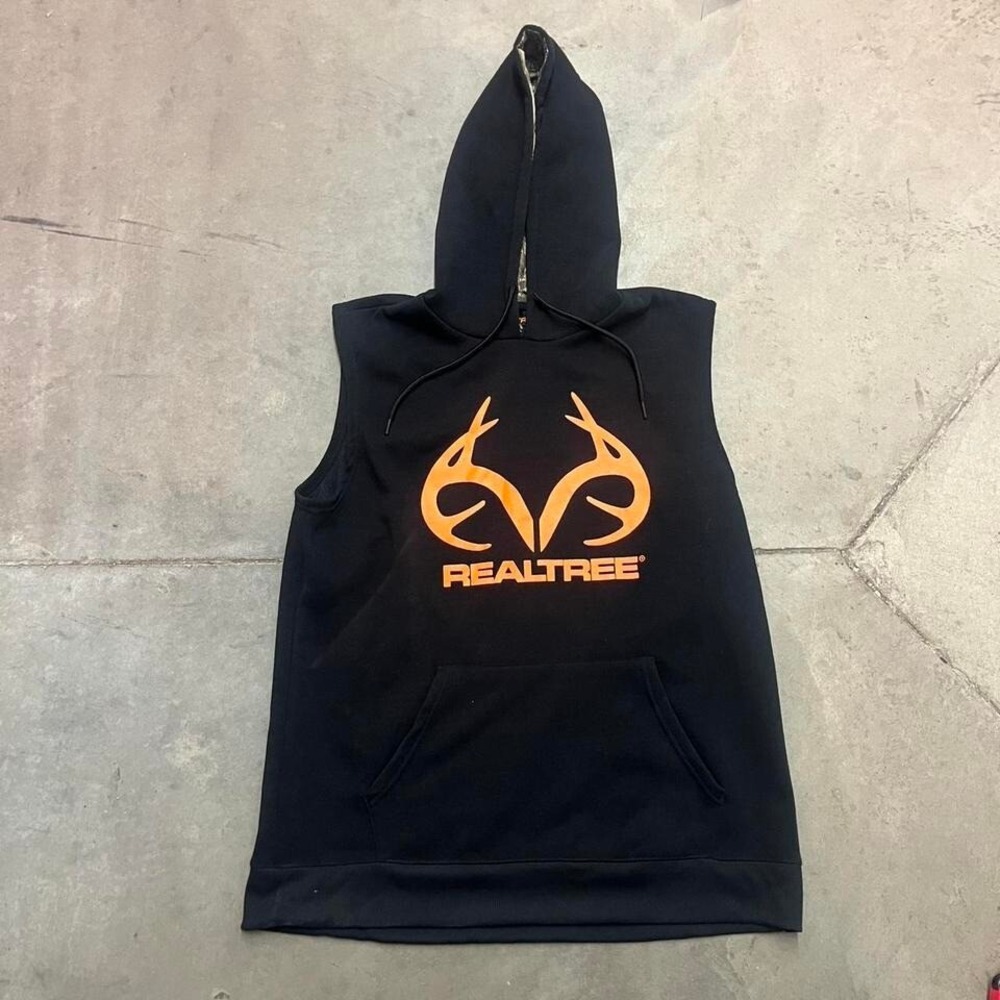 Y2K black realtree gym‎ cutoff hoodie